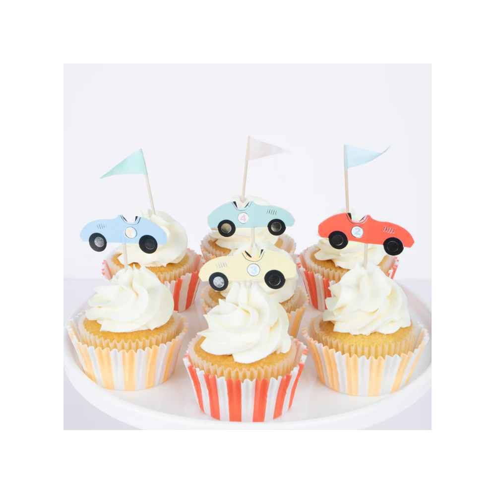 kit cupcakes voiture de course - décoration anniversaire enfant