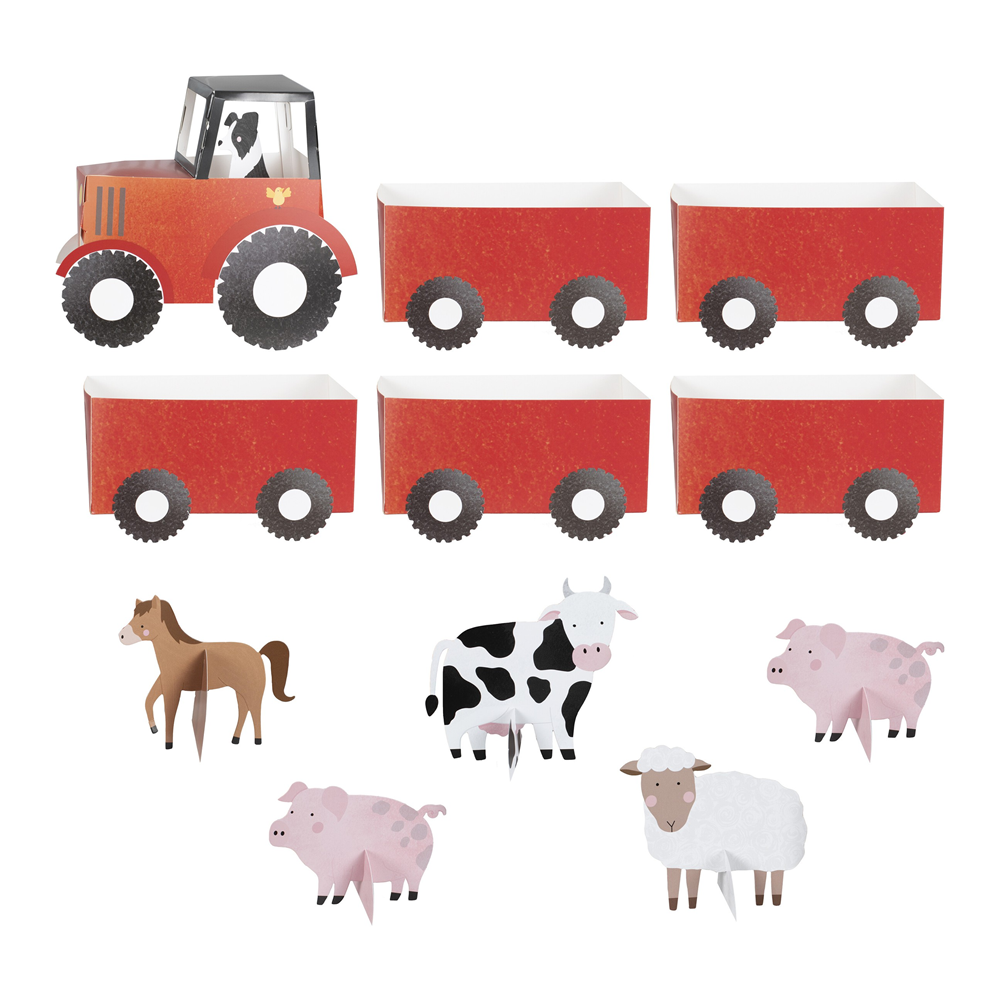 Support à gourmandises tracteur "animaux de la ferme"