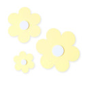 Lot de 3 décorations en plexiglas jaune et blanc "marguerite"