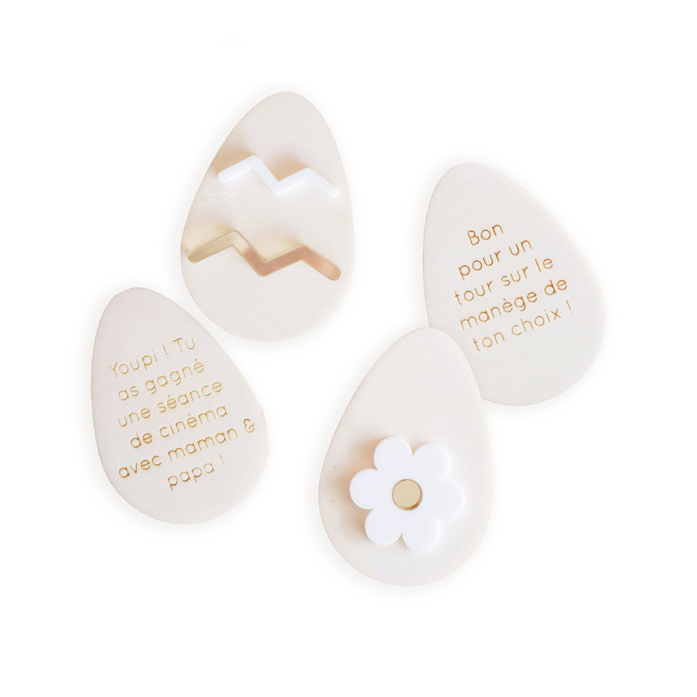 Lot de 2 œufs de Pâques "message" à cacher