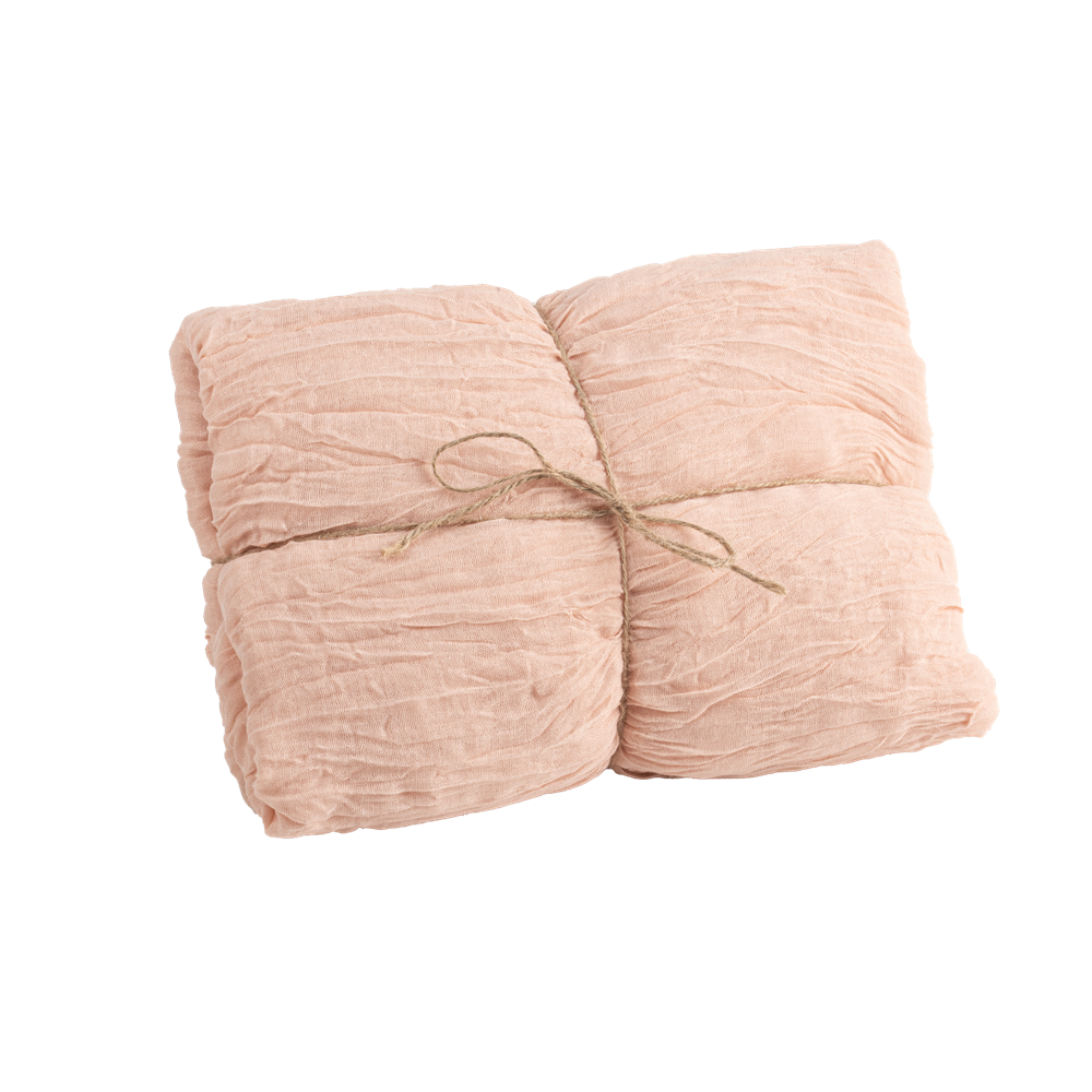 3 m chemin de table froissé "rose blush" - 90 cm