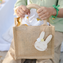 Panier de Pâques en jute personnalisable "lapinou"