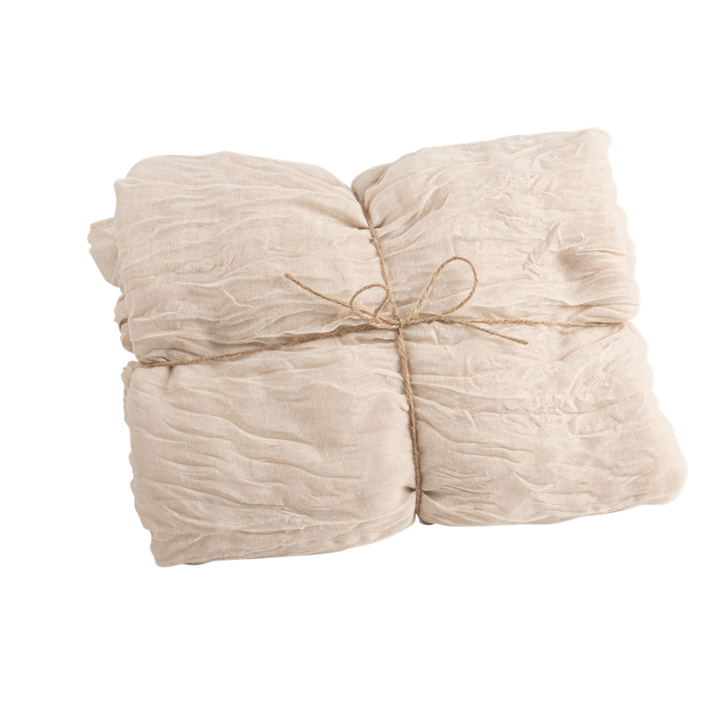 3 m chemin de table froissé "sable" - 90 cm