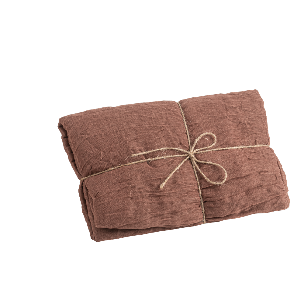 3 m chemin de table froissé "terre de sienne" - 90 cm