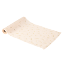 5 m chemin de table mousseline blush "feuilles dorées" - 28 cm
