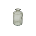Vase en verre strié "vert sauge" - 10 cm
