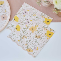 16 serviettes pastel "fleurs des champs" - 16,50 cm