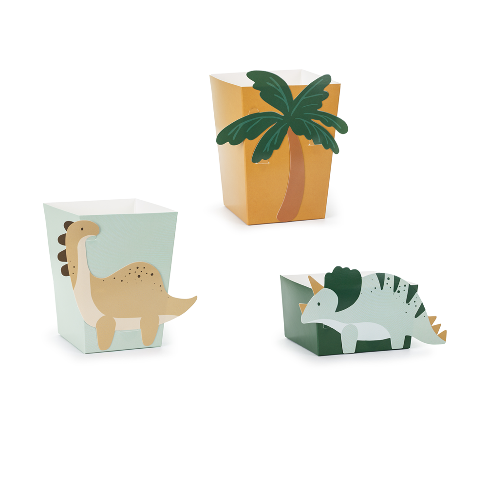 6 pots à gourmandises "dinosaures"