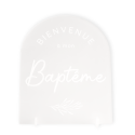 Panneau plexiglas givré "Baptême" - 21 cm