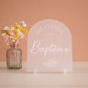 Panneau plexiglas givré "Baptême" - 21 cm