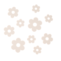 Lot de 10 décorations en plexiglas "marguerite sable"