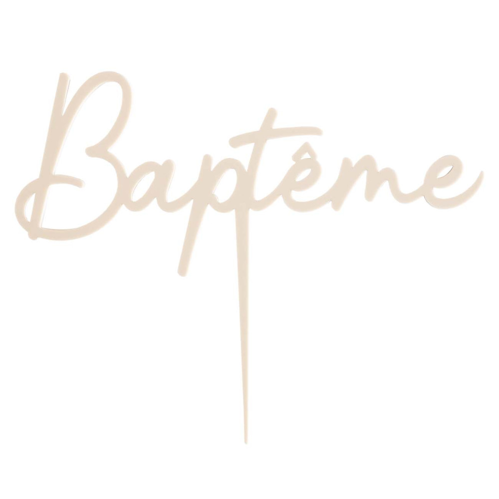Cake topper plexiglas sable "baptême "
