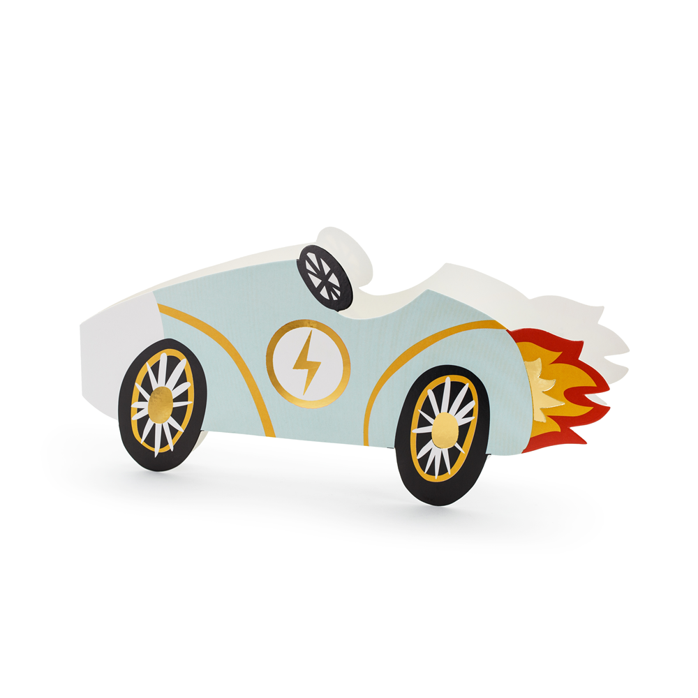 6 invitations ou marque place "voiture de course"