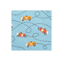 12 serviettes "voiture de course"