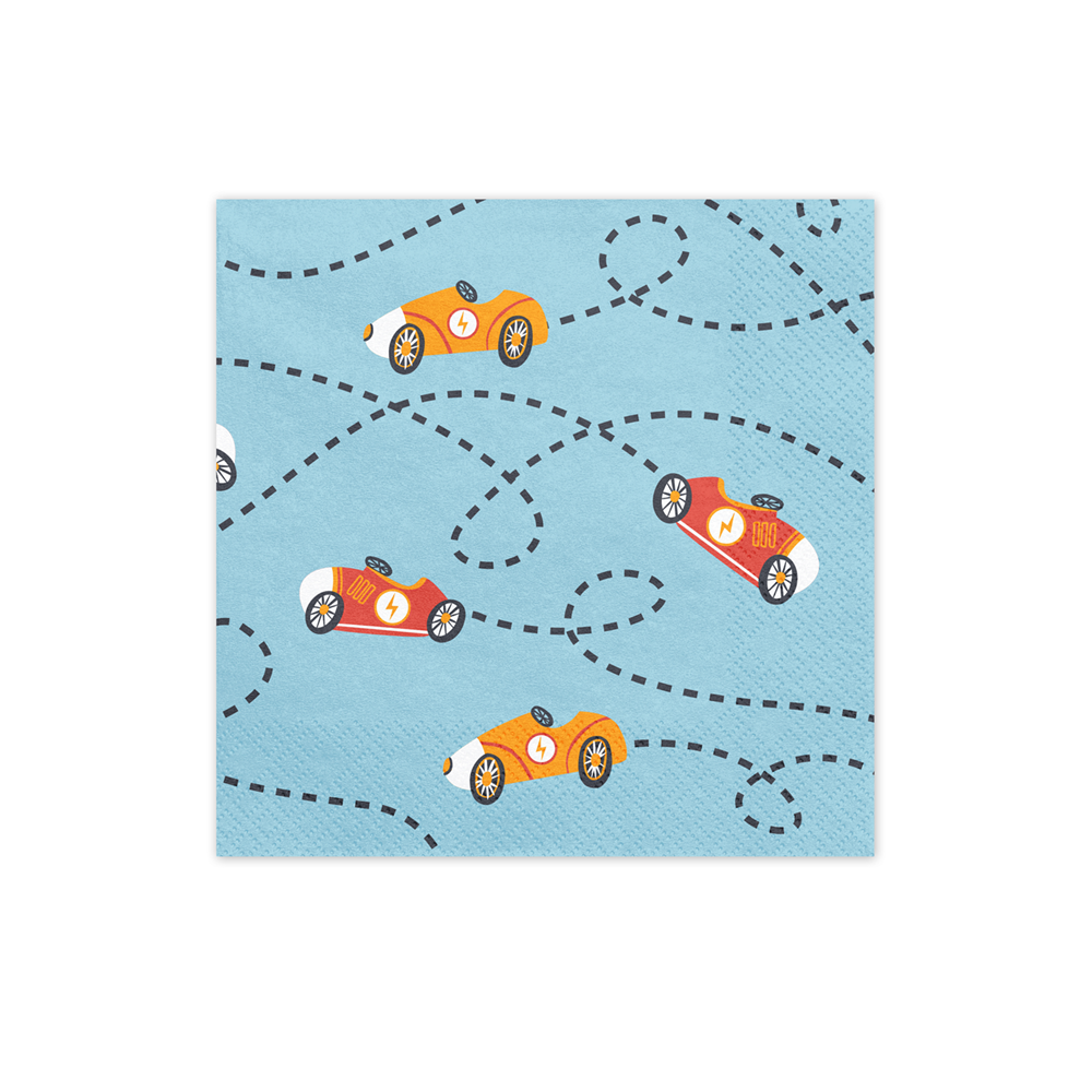 12 serviettes "voiture de course"
