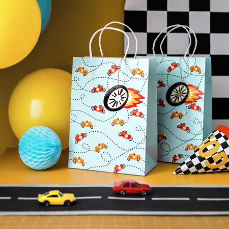 Sac cadeau "voiture de course"