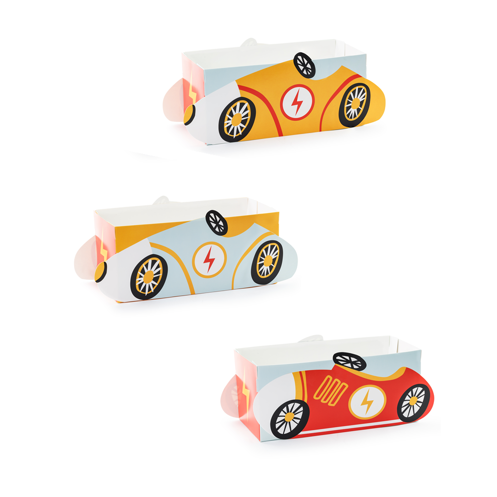 3 pots à gourmandises "voiture de course"