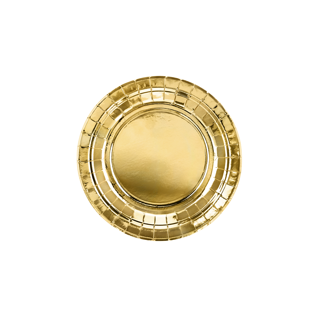 6 assiettes dorée - 18 cm