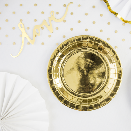 6 assiettes dorée - 18 cm