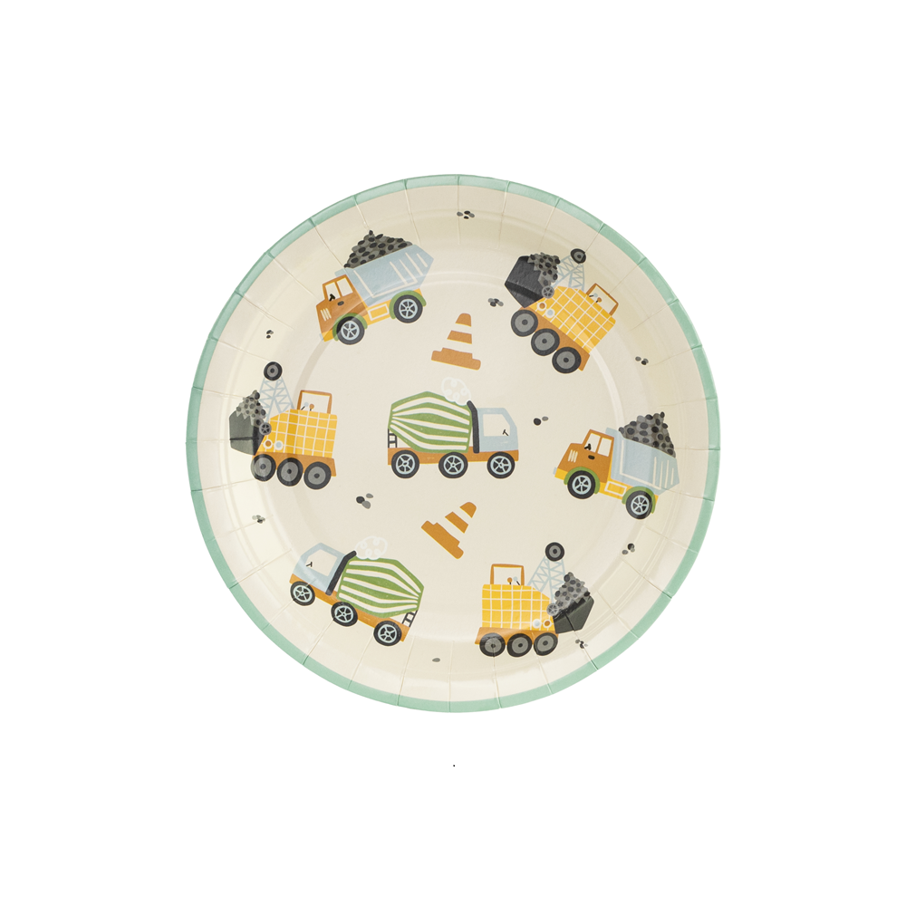 6 assiettes "engins de chantier"