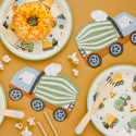 6 Assiettes Véhicules de chantier