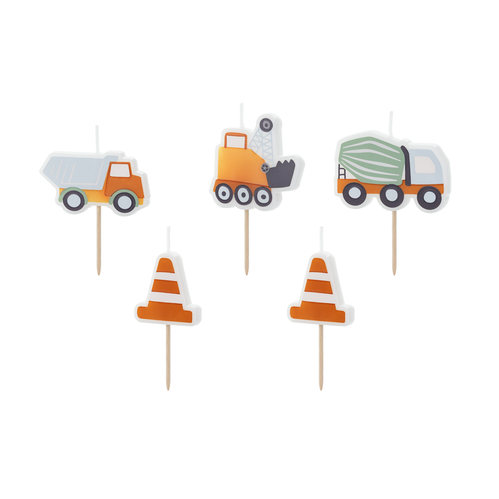 5 bougies "engins de chantier"
