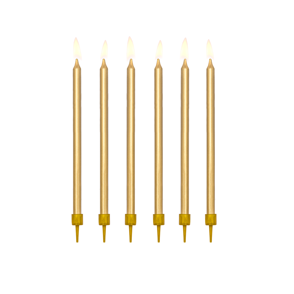 12 bougies longues dorées