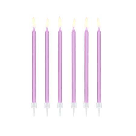 12 bougies longues mauve