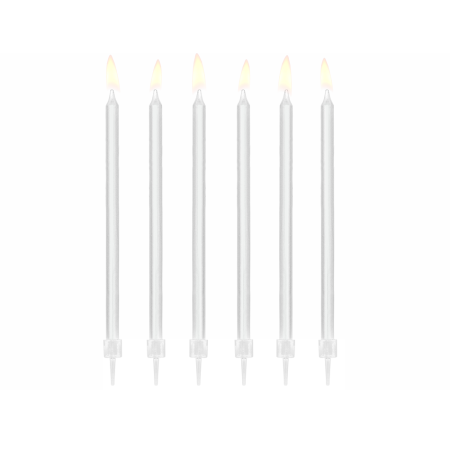 12 bougies longues blanches