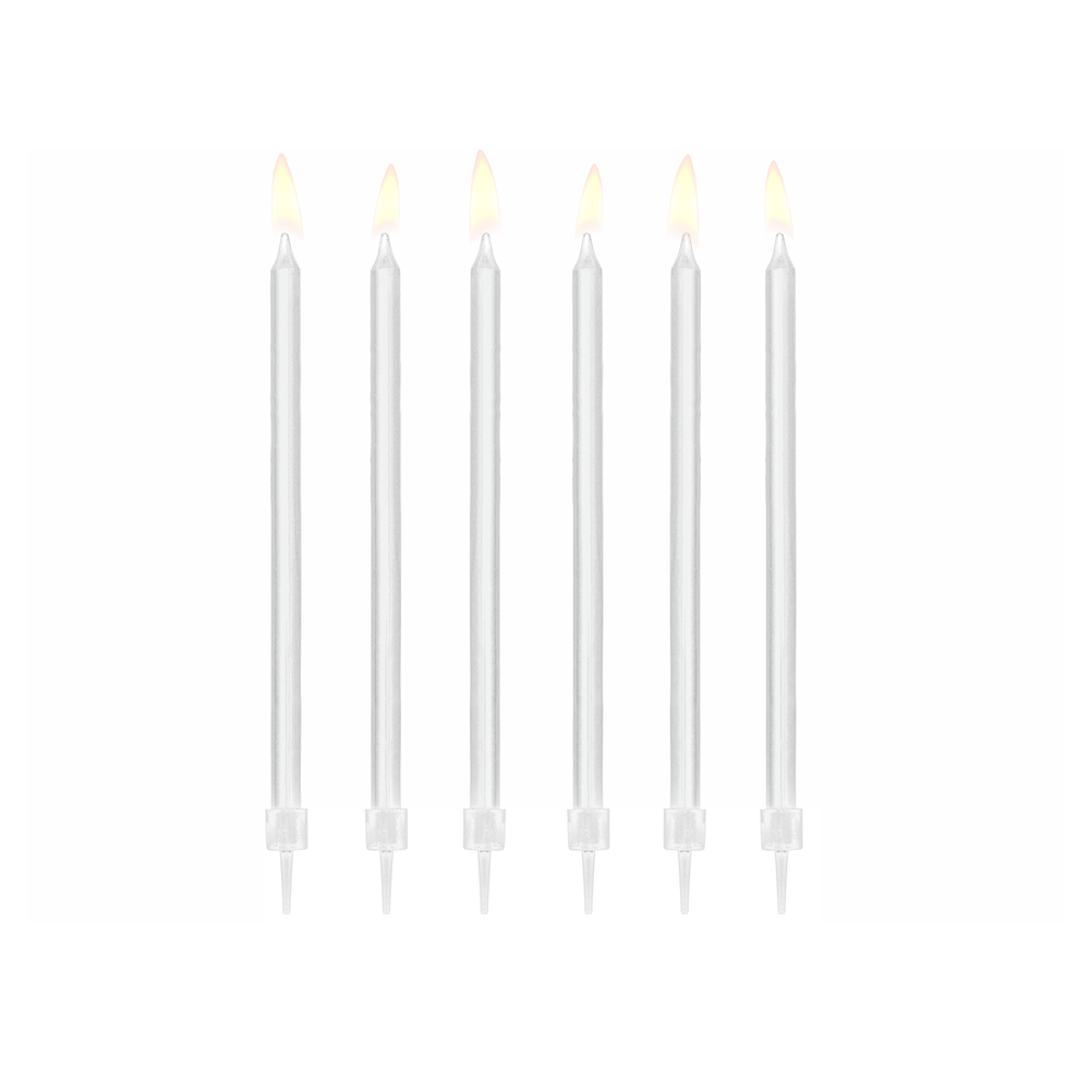 12 bougies longues blanches
