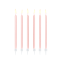 12 Bougies unies - rose clair - 14cm