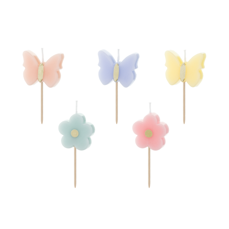 5 Bougies papillons