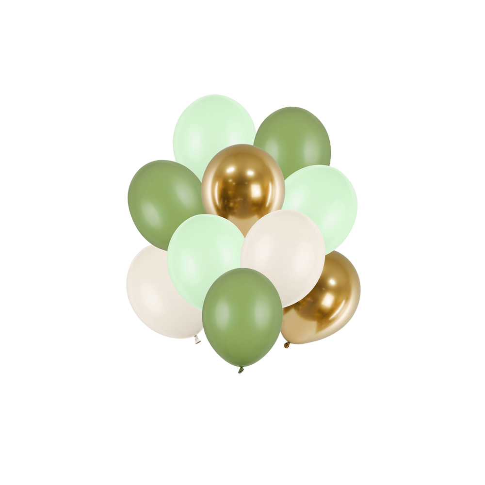 10 ballons "nuances de vert" -  28 cm