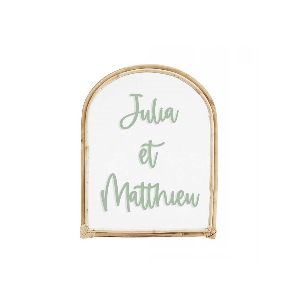 Grand miroir arche personnalisable "prénoms" - couleur au choix