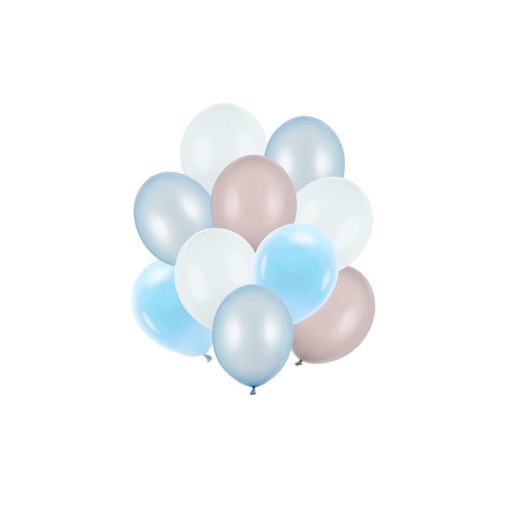 10 ballons "nuances de bleus" - 28 cm