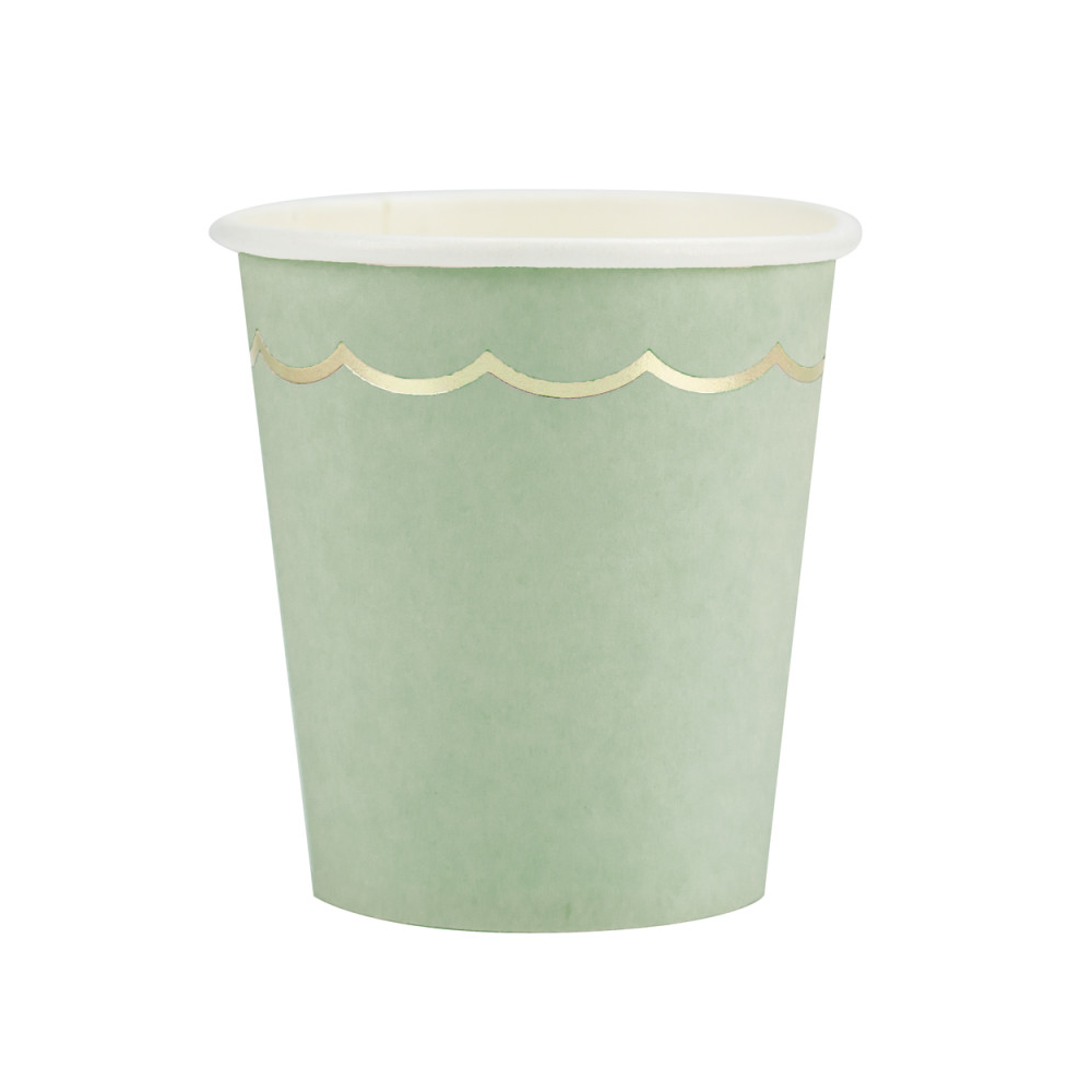 8 gobelets vert sauge