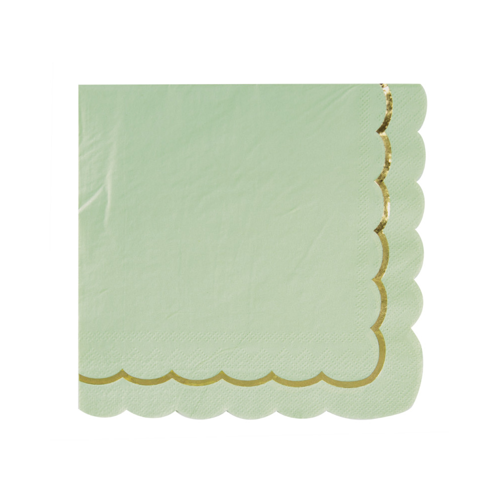 16 serviettes vert sauge