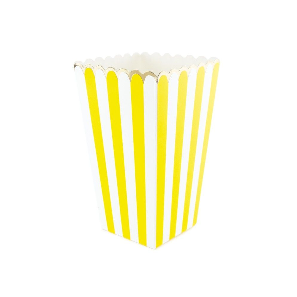 8 boites à popcorn "rayures jaunes"