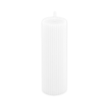Bougie cylindrique blanche cannelée - 15 cm
