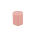 Bougie cylindrique rose cannelée - 7 cm