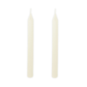 2 bougies cierge cannelées ivoire - 25 cm