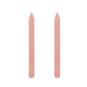 2 bougies cierge cannelées roses - 25 cm