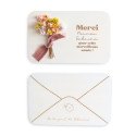Carte enveloppe personnalisable "Merci fleuri"