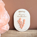 Aimant en bois personnalisable "Merci fleuri"