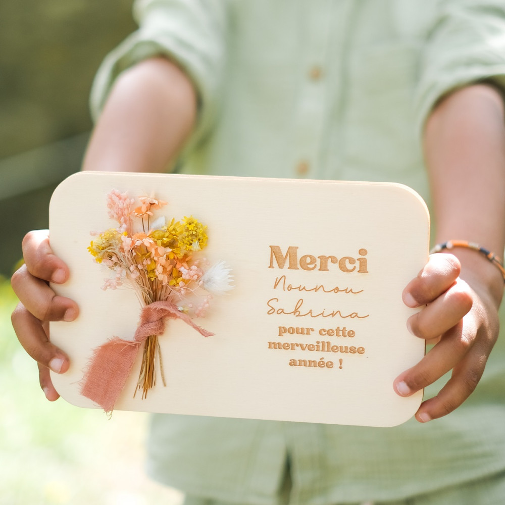 Carte enveloppe personnalisable "Merci fleuri"