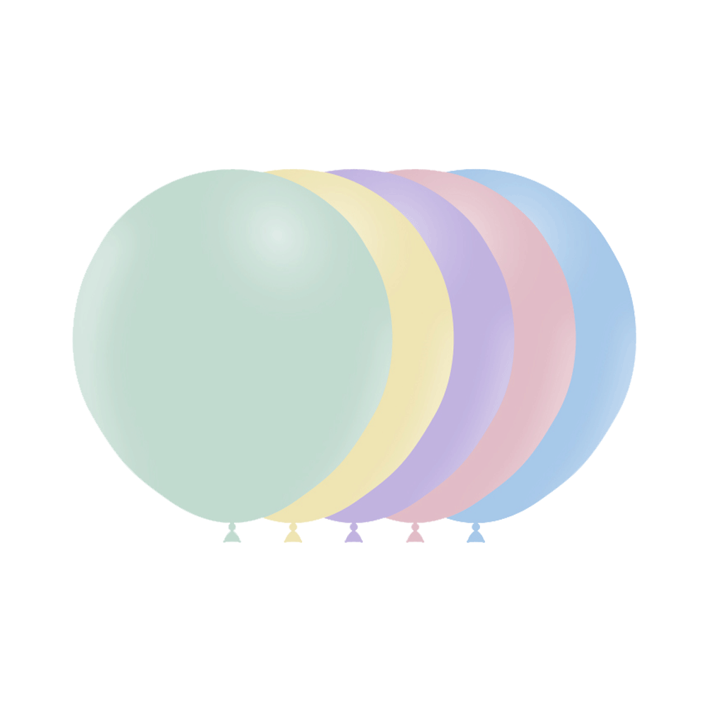 5 ballons en latex "pastel" -  45 cm