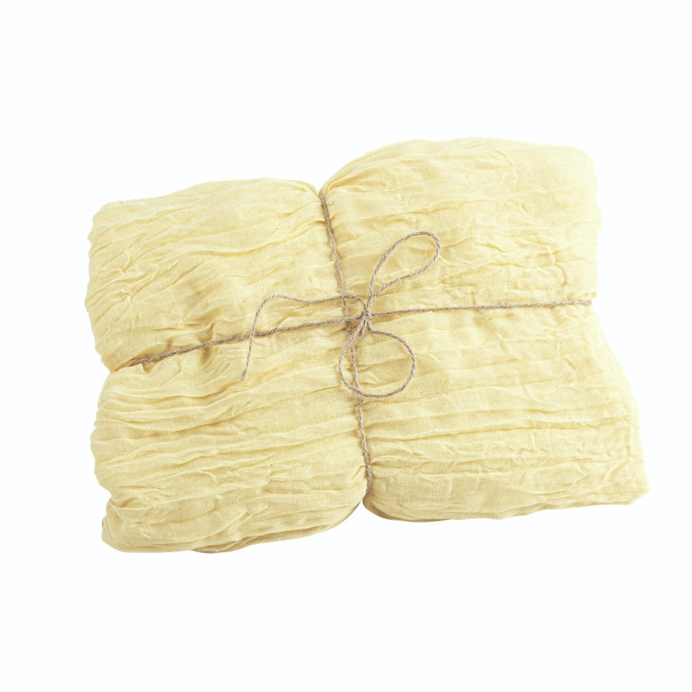 3 m chemin de table froissé jaune pastel -  90 cm