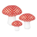 Lot de 3 lampions "champignon"