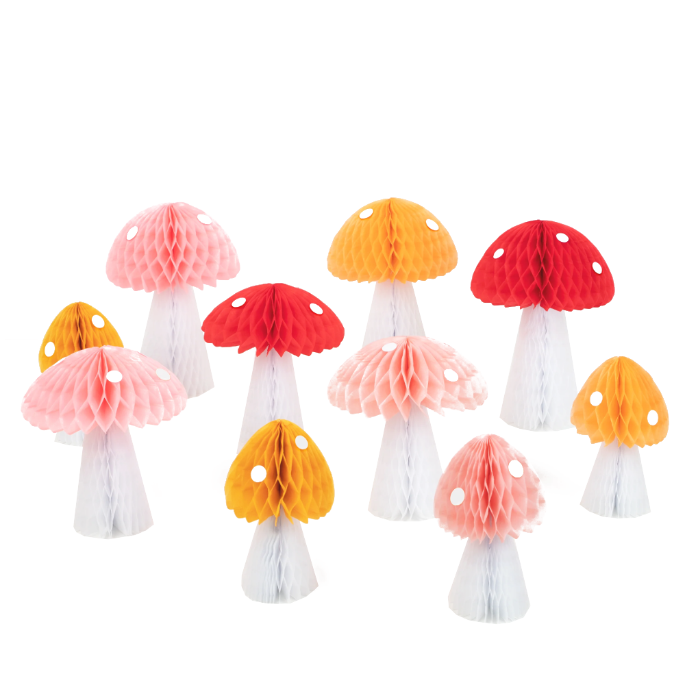 Lot de 10 "champignon" alvéolés en papier