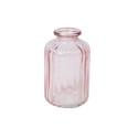 Vase en verre strié "rose pastel" - 10 cm